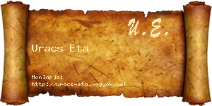 Uracs Eta névjegykártya